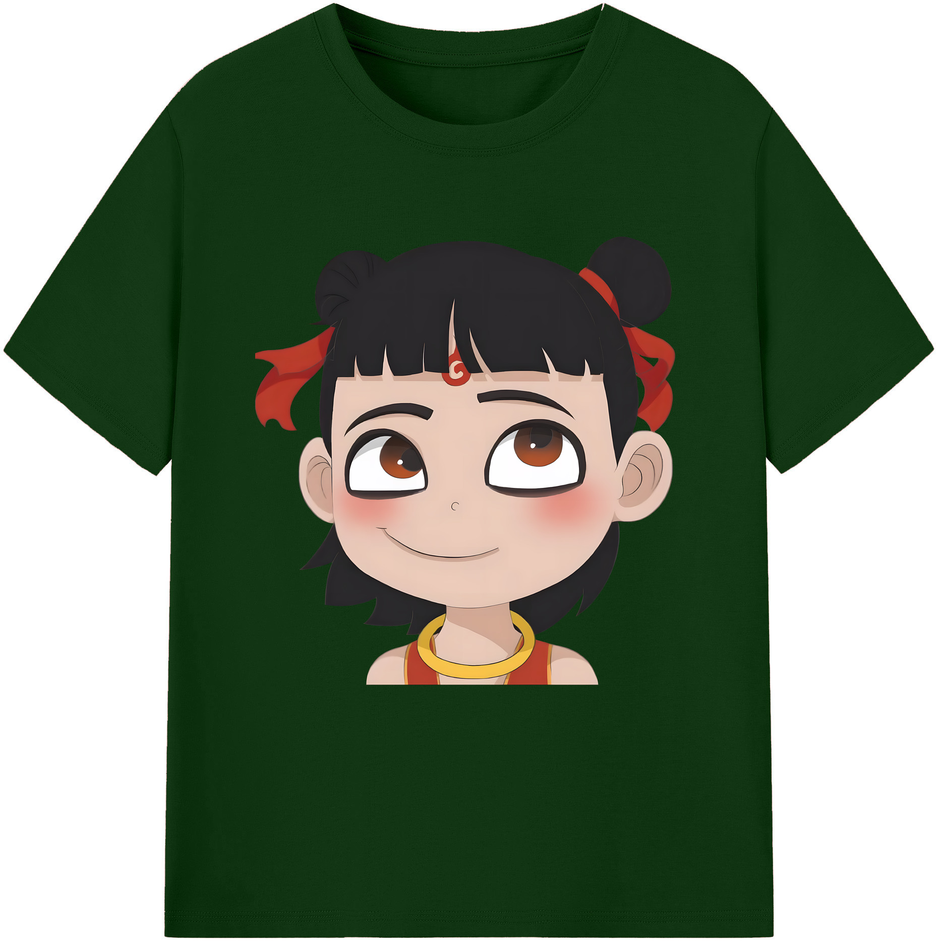（画像用） Ne Zha 2 ナタ 魔童の大暴れ 綿100％半袖Tシャツ（フロントプリント）